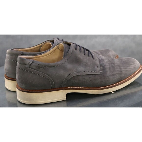 ECCO Men\'s Dress Shoes Size EU 47 US 13-13.5 Perforated Leather Gray main image 4